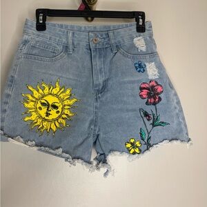 Painted Denim Women Shorts